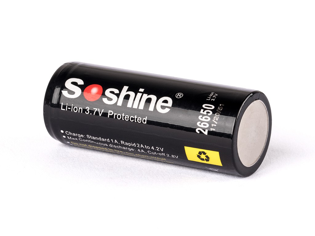 Soshine 26650 5500mAh 3,6V 3,7V LiIon Akku 6A PCB (ButtonTop) LithiumIonen Akkus 26650 Soshine Soshine 26650 5500mAh 3,6V 3,7V LiIon Akku 6A PCB (ButtonTop) LithiumIonen Akkus 26650 Soshine
