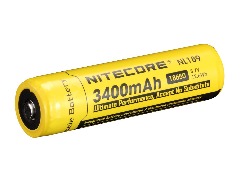 NiteCore Li-Ion Akku 18650 - 3400mAh, 3,7V - NL189 Lithium ...
